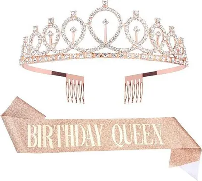 Produktbild von Geburtstags Krone und Schärpe – Kristall Tiara mit Strass Kronen und Geburtstags Schärpe für Mädchen