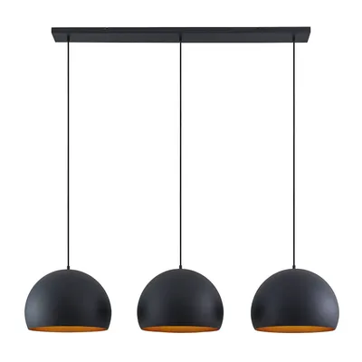 Produktbild von Lindby Pendellampe Tarjei, 146 cm lang, schwarz/gold, Metall