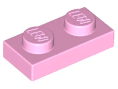 Image de Lego® 100x 1x2 assiettes 3023 - Assiette rose clair - Rose vif