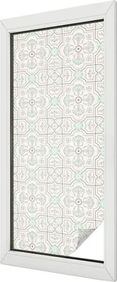 Produktbild von Buntglas Fensterfolie – 116x50 cm – Stained-Glass Design – blickdichte dekorative Sichtschutzfolie – selbstklebend, UV-Schutz – Blumenfliesen
