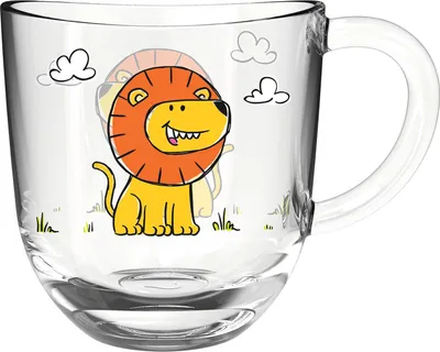 Produktbild von Leonardo Tasse Bambini Löwe, Glastasse, Kinderbecher, Kalk-Natron Glas, mehrfarbig, 280 ml, 022898