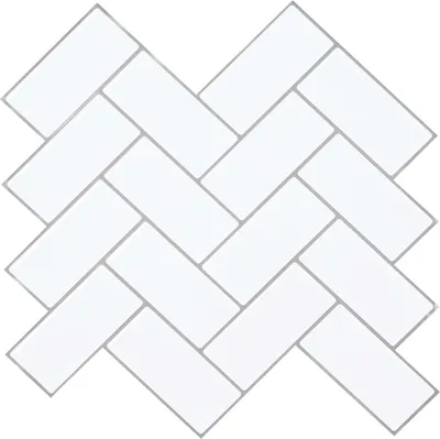 Produktbild von vidaXL Fischgrätenfliese 50 pcs Weiß Grau 30 x 30 cm