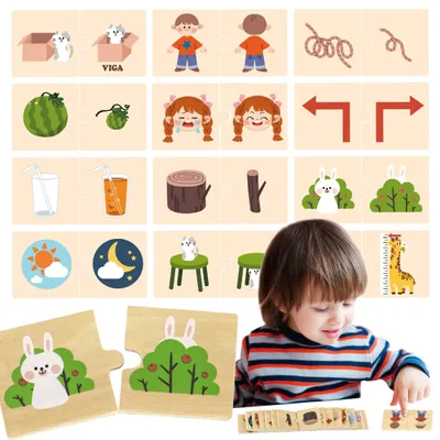 Obrázek produktu pro VIGA Dřevěné puzzle protiklady