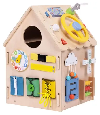 Zdjęcie produktu dla ECOTOYS 2560 Montessori dřevěný domek XXL, 30 aktivit
