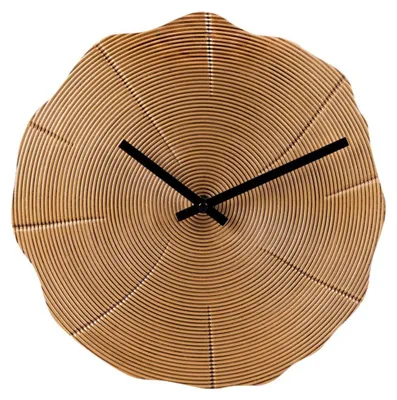 Zdjęcie produktu dla SensaHome Zegar ścienny Montreal - zegar w stylu industrialnym - Organiczny kształt - Rdzawy design - Ø30 cm - Brąz