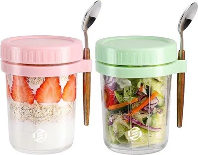 Produktbild von Übernight-Haferflocken-Schüssel-Set, Muesli, Mason-Jar