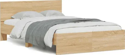 Obrázek produktu pro Maison Exclusive - Rám postele s čelem a LED osvětlením dub sonoma 120 x 200 cm