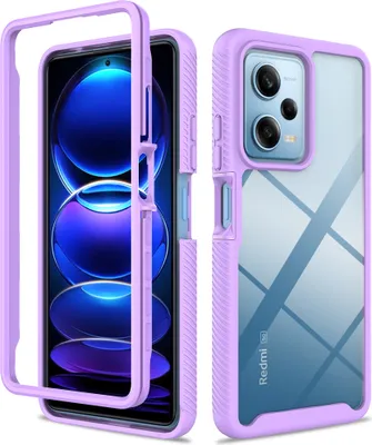 Produktbild von Xiaomi Poco X5 Pro Hülle, Hybrid Transparente Rückseite TPU Bumper Stoßfest Schutzhülle für Xiaomi Poco X5 Pro Lila