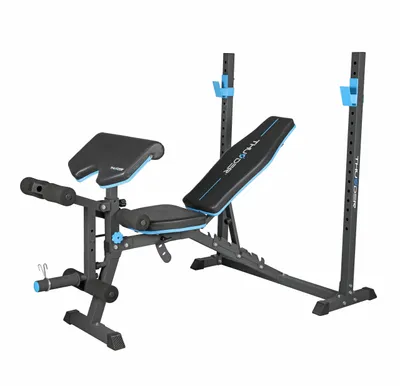Produktbild von THUNDER® Hantelbank CROUL mit Langhantel-Ablage, verstellbare Trainingsbank für Bankdrücken, bis 240kg belastbar, Bauchtrainer