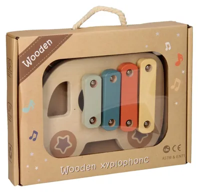 Image de Xylophoon voiture en bois jouet éducatif multicolore