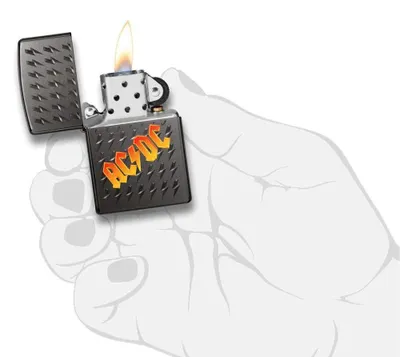 Productafbeelding van Zippo aansteker, AC/DC Multi Flash, grijs, benzine, winddicht, Signature Gloss afwerking