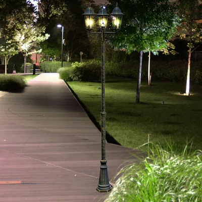 Produktbild von LED Außen-Stehleuchte, Kandelaber, bronze, Glas, H 220 cm