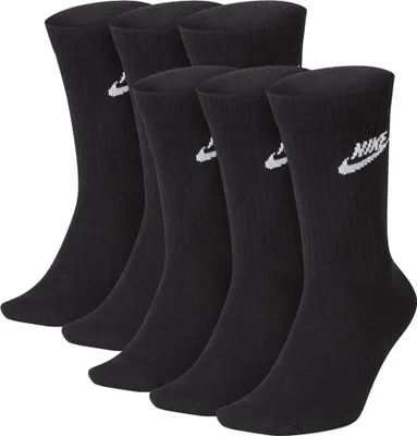Produktbild von NIKE Uni 6er Pack Sportsocken - Everyday, Essential Crew, einfarbig Schwarz 46-50