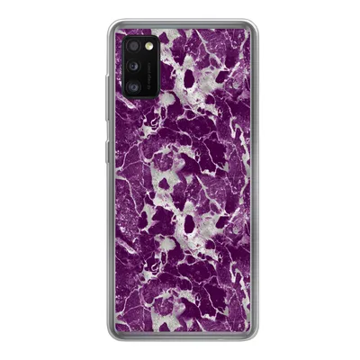 Produktbild von MuchoWow® Handyhülle Schutzhülle Hülle für Samsung Galaxy A41 Marmor - Glitter - Lila - Muster Silikon Softcase Handy Hülle - Mobiltelefon