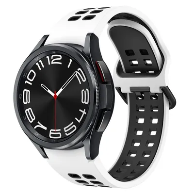 Produktbild von Silikon Armband 20mm Uhrenarmband, Farbe:Weiß Schwarz
