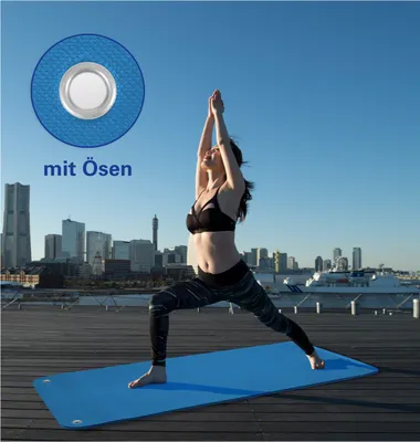 Produktbild von Pilates- und Yogamatte inkl. Ösen, LxBxH 180x60x0,6 cm, blau