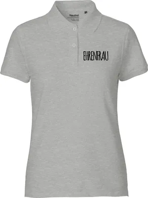 Produktbild von Huuraa Damen Polo Shirt Ehrenfrau Jugendwort XL Sport Grey Bio Baumwolle Fairtrade Poloshirt Geschenkidee