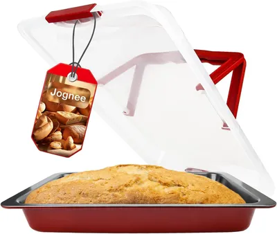 Image de Plaque de cuisson avec couvercle et poignée, 40 x 30 cm, revêtement antiadhésif, idéale pour les gâteaux et les lasagnes