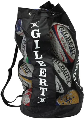 Image de Sac pour ballons de rugby Gilbert Respirant Noir