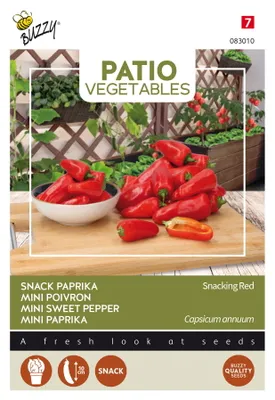 Produktbild von Buzzy Patio Veggies Mini Paprika Snacking Red Samen - Ca. 6  Samen | Buzzy_083010