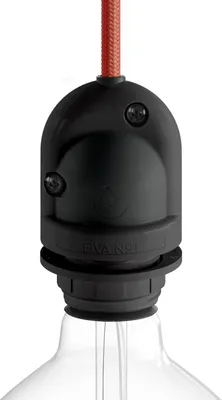 Immagine prodotto di Creative-Cables Portalampada E27 Outdoor EIVA (IP65, termoplastica nera) – Impermeabile alla pioggia – Compatibile con lampadine a vista e paralumi