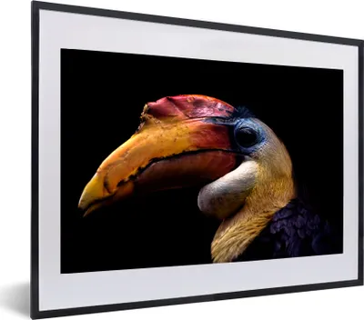 Produktbild von MuchoWow® MuchoWow® Gerahmtes Poster Vogel - Schnabel - Schwarz 60x40 cm - Poster mit zchwarzem Bilderrahmen - Schlafzimmer - Plakat in Rahmen - Drucken