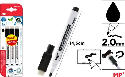 Zdjęcie produktu dla Marker MP do tablic suchościeralnych 3 sztuki