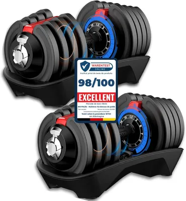 Image de DH FitLife Haltères réglables 18 kg (Lot de 2) - 12 niveaux de poids, Poids variable 12 en 1, Disques inclus, Haltères ajustables courts