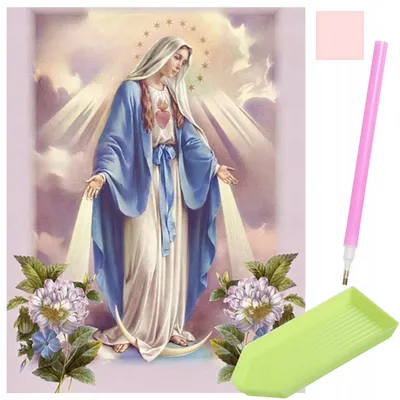 Imagen del producto de Pintura con diamantes 5D - Virgen de Malatec, 19183