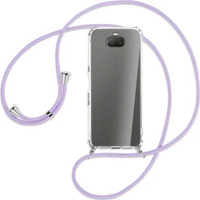 Produktbild von Handykette Backcover-Schutzhülle mit Band (Metall silberfarben) für Sony Xperia 10 Plus - violett