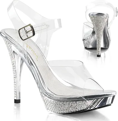 Produktbild von ELEGANT-408 Damen Sandale von Fabulicious, Transparent Silber , EU 38, US 8