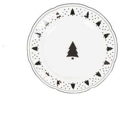 Productafbeelding van Bord - Kerstboom - Porselein (Newbone) - 19,5 x 19,5 x 1,2 cm