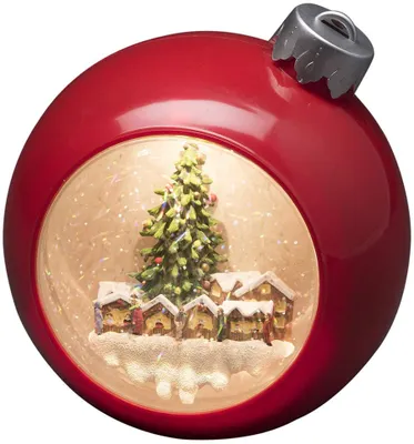 Produktbild von LED Weihnachtskugel Rot warmweiß wassergefüllt Batteriebetr. Konstsmide 4360-550