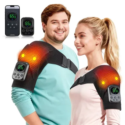 Produktbild von Kabelloses Nackenmassagegerät mit Wärme, Vibration und EMS, 5000mAh Akku, tragbares Massagekissen zur Muskelentspannung für Zuhause und Büro