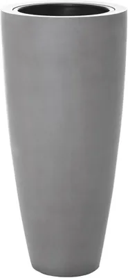 Produktbild von VIVANNO Pflanzkübel Fiberglas CITY Rund, Betongrau Beton-Design - 47x100 cm