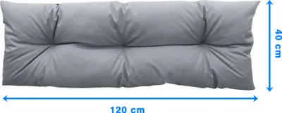 Image de Coussin de palette 120X40 Cm Extérieur lavable Coussin de palette pour europallets Coussin de palette Gris