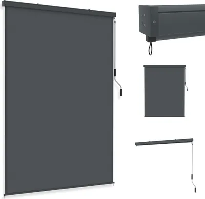 Produktbild von UISEBRT 180×250cm antracitová vertikálna markíza vonkajšia roleta na terasu a balkón, vertikálna markíza s ručnou kľukou, odolná voči UV žiareniu, ochrana okien pred slnkom