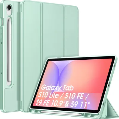 Produktbild von Fintie Hülle für Samsung Galaxy Tab S10 Lite/S10 FE/S9 FE 10.9" & S9 11" Tablet - Ultradünne Soft TPU Rückseite Abdeckung Schutzhülle mit Stifthalter und Auto Schlaf/Wach Funktion, Mint