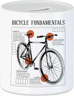 Produktbild von Bicycle Fundamentals Spardose Fahrrad Motiv für Sportbegeisterte und Hobby Radfahrer Fahrradfahrer Fahrradfahrerin