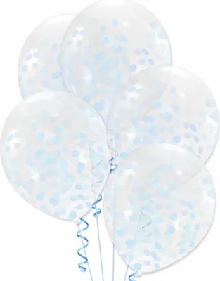 Produktbild von Konfetti-Ballons GROSS BLAU 30 cm, 5 Stk.