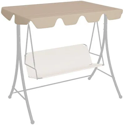 Produktbild von Schwimmende Dach für Schaukelbank - Beige - 188/168 x 145/110 cm - Hochwertiges Polyester mit PVC-Beschichtung - Wasserabweisendes Reservesegel - 270 g/m² Luxusqualität