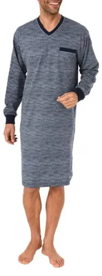 Produktbild von Herren Nachthemd langarm - auch in Übergrössen bis Grösse 70 - Minimalprint - 291 90 431 ; blau , 48