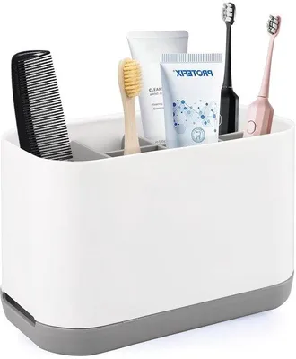 Image de Boîte de rangement dentaire en plastique - grise - 18 x 12 x 9,8 cm