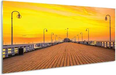 Productafbeelding van Glazen Wanddecoratie - Schilderij Foto - Interieur Verfraaien - Krasbestendig Waterdicht - 100x50cm - Zee Zonsondergang
