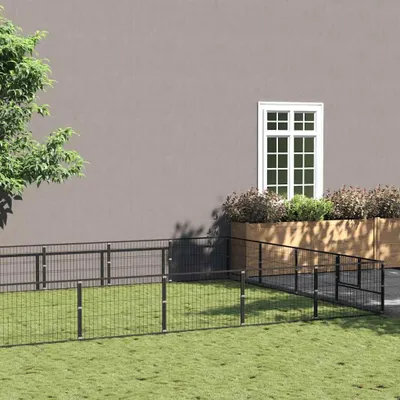 Zdjęcie produktu dla vidaXL Buda dla psa czarna 36 m² stalowa