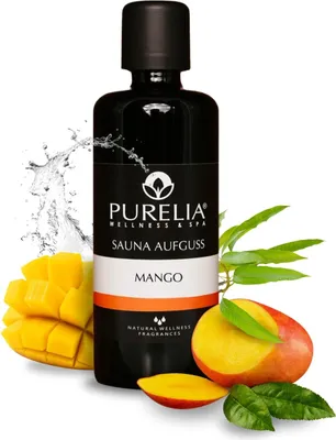 Produktbild von PURELIA Saunaaufguss Mango 100 ml natürlicher Sauna-aufguss - reine ätherische Öle