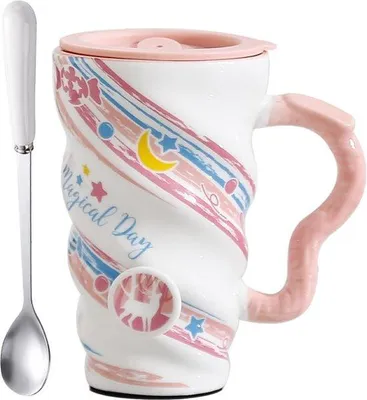 Obrázok produktu pre Veľký porcelánový hrnček, 500 ml, veľký hrnček, keramický hrnček na kávu, hrnček s uškom, dizajnový hrnček