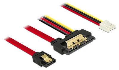 Image de DELOCK SATA-Kabel SATA III + Floppy 4Pin ->22Pin 0.30m Bu/St