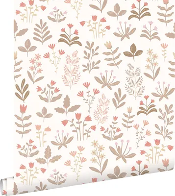 Obrázek produktu pro ESTAhome tapeta polní květiny šedozelená, světle růžová a červená 50 x 900 cm