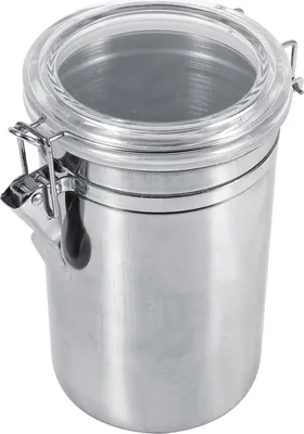Produktbild von 1 Stück Edelstahl-Küchenbehälter für Lebensmittel, Flasche, Zucker, Tee, Kaffeebohnen (10 x 10 x 16 cm)